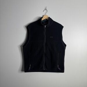 Vintage Patagonia Synchilla Vest Womens Large Black Fleece Zip Made in USA 90s